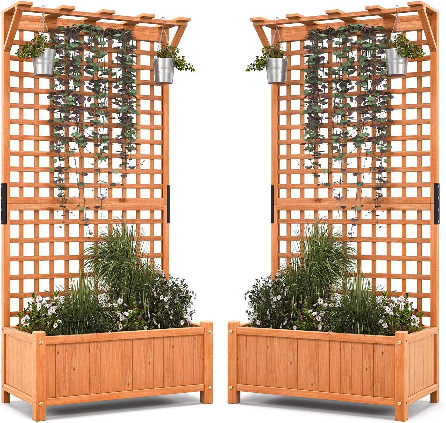 Planter Raised Bed with Trellis - Giantex