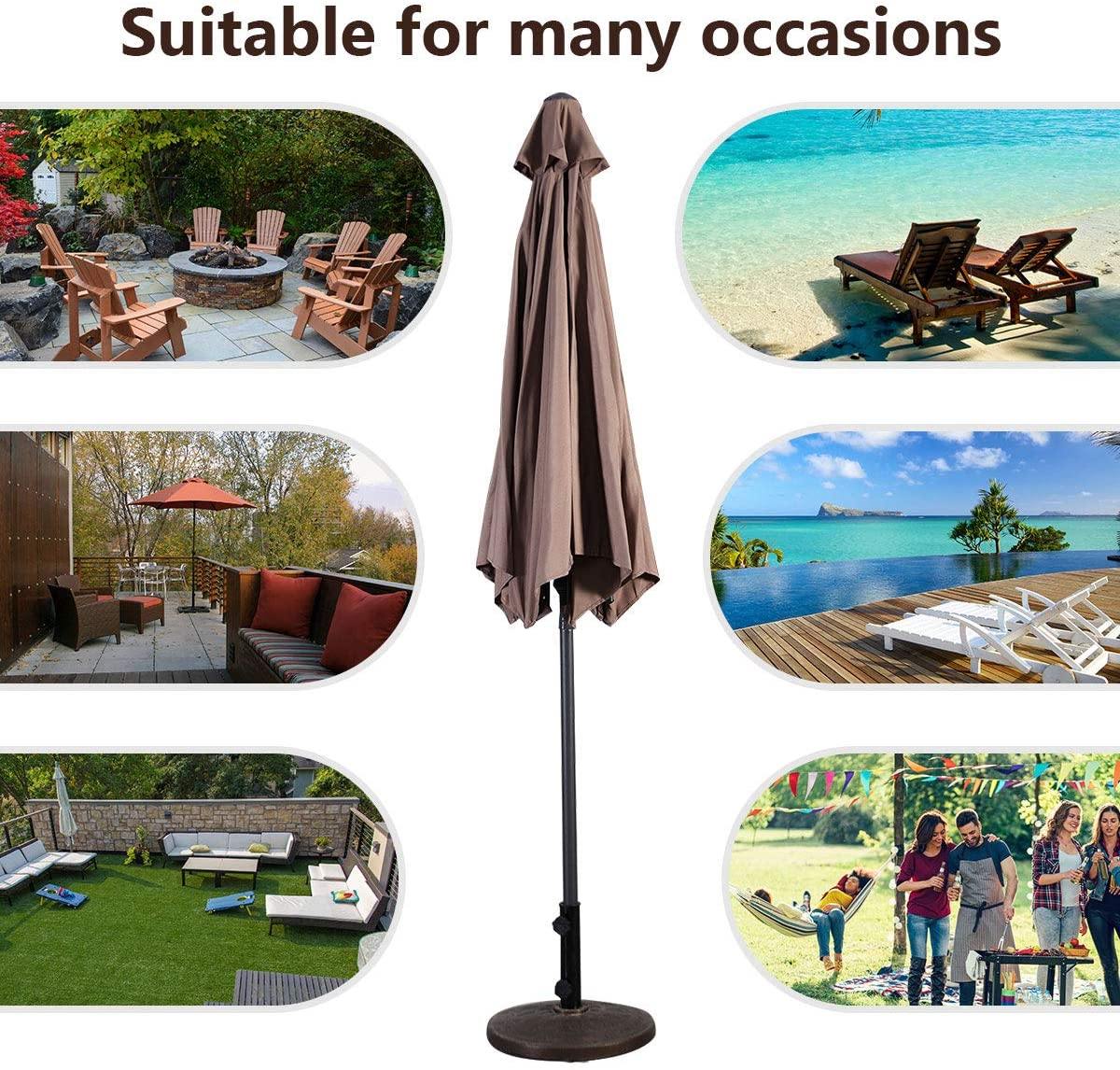 Giantex 9ft Patio Umbrella Outdoor, Market Table Umbrella w/ Push Button Tilt and Crank - Giantexus