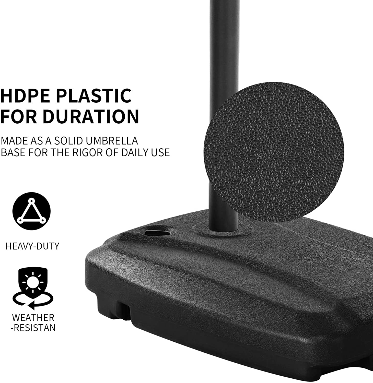 60L Universal Offset Umbrella Base Plastic Weighted Stand - Giantexus