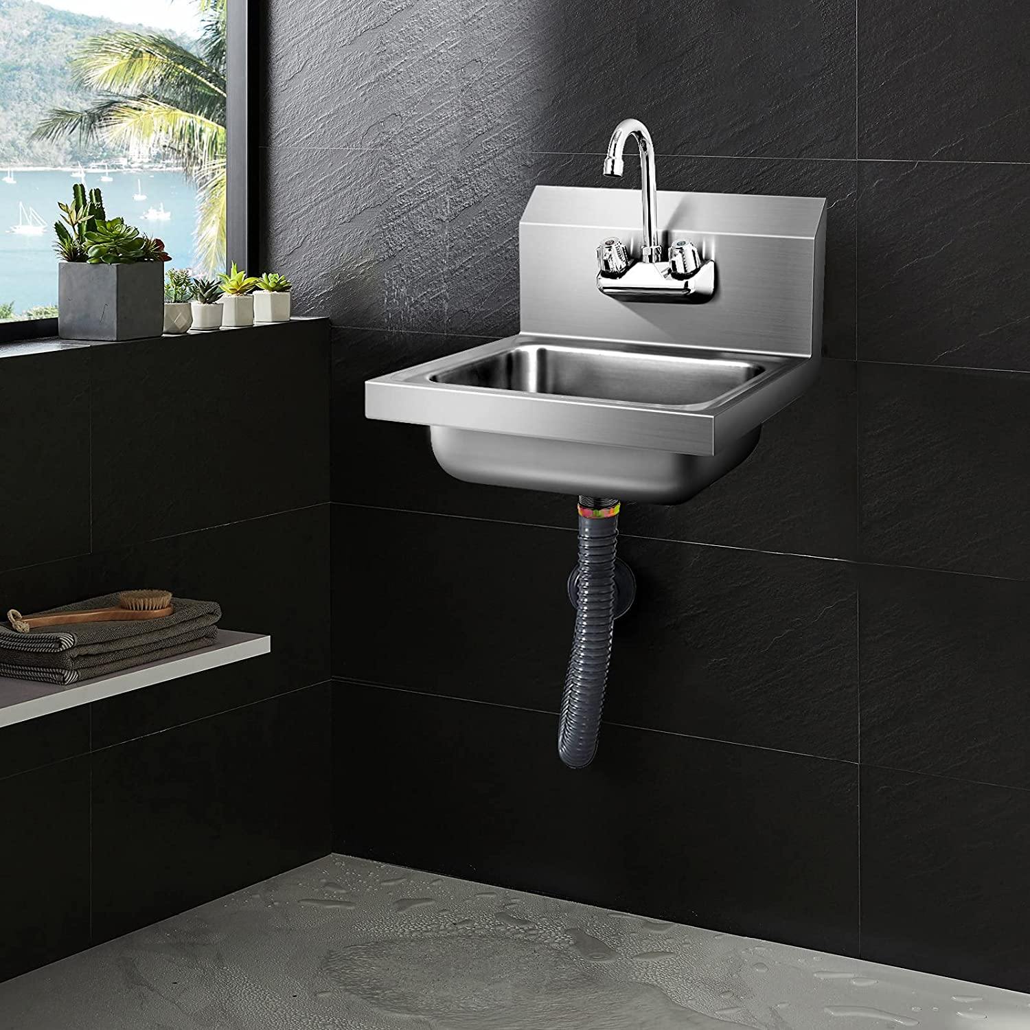 Giantex Stainless Steel Hand Washing Sink, 17" x 15" - Giantexus