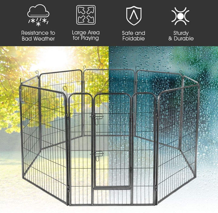 40 inch Dog Playpen with Door, 16 Panels - Giantex