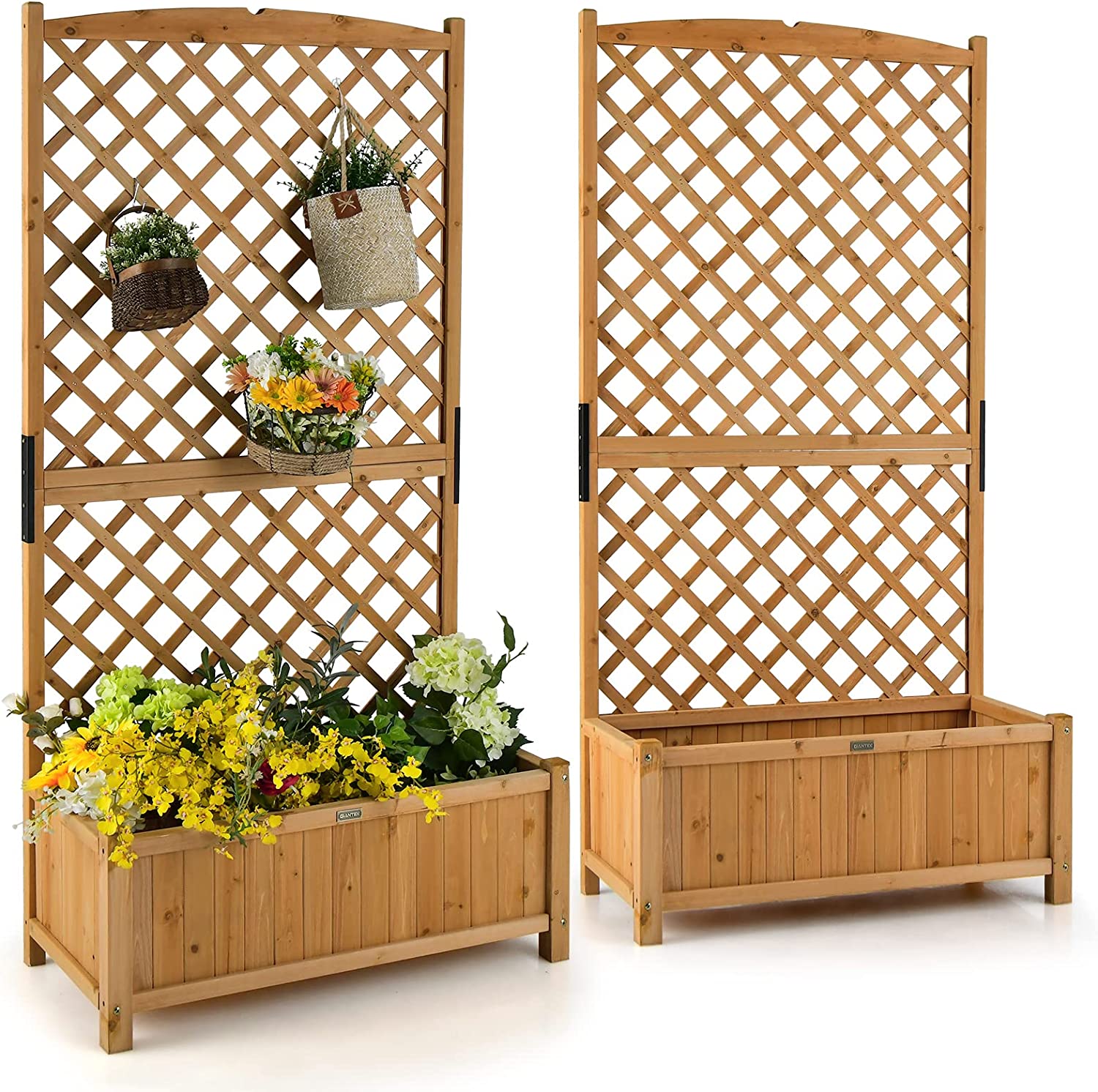 Planter Raised Bed with Trellis - Giantex