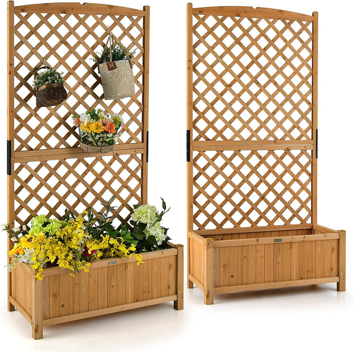 Planter Raised Bed with Trellis - Giantex