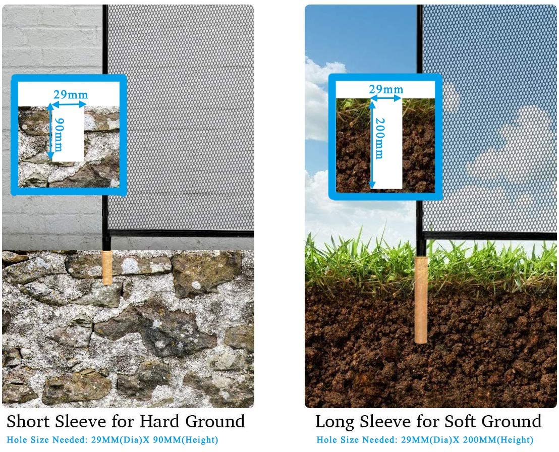 4Foot X12Foot Kit Safety Mesh Barrier W/ 2 Size Sleeves Removable Kids Garden Fence - Giantexus