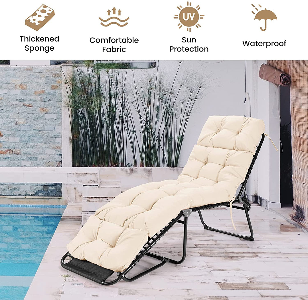 Giantex Set of 1/2/4 Lounge Chair Cushion(73X22X4 Inch)