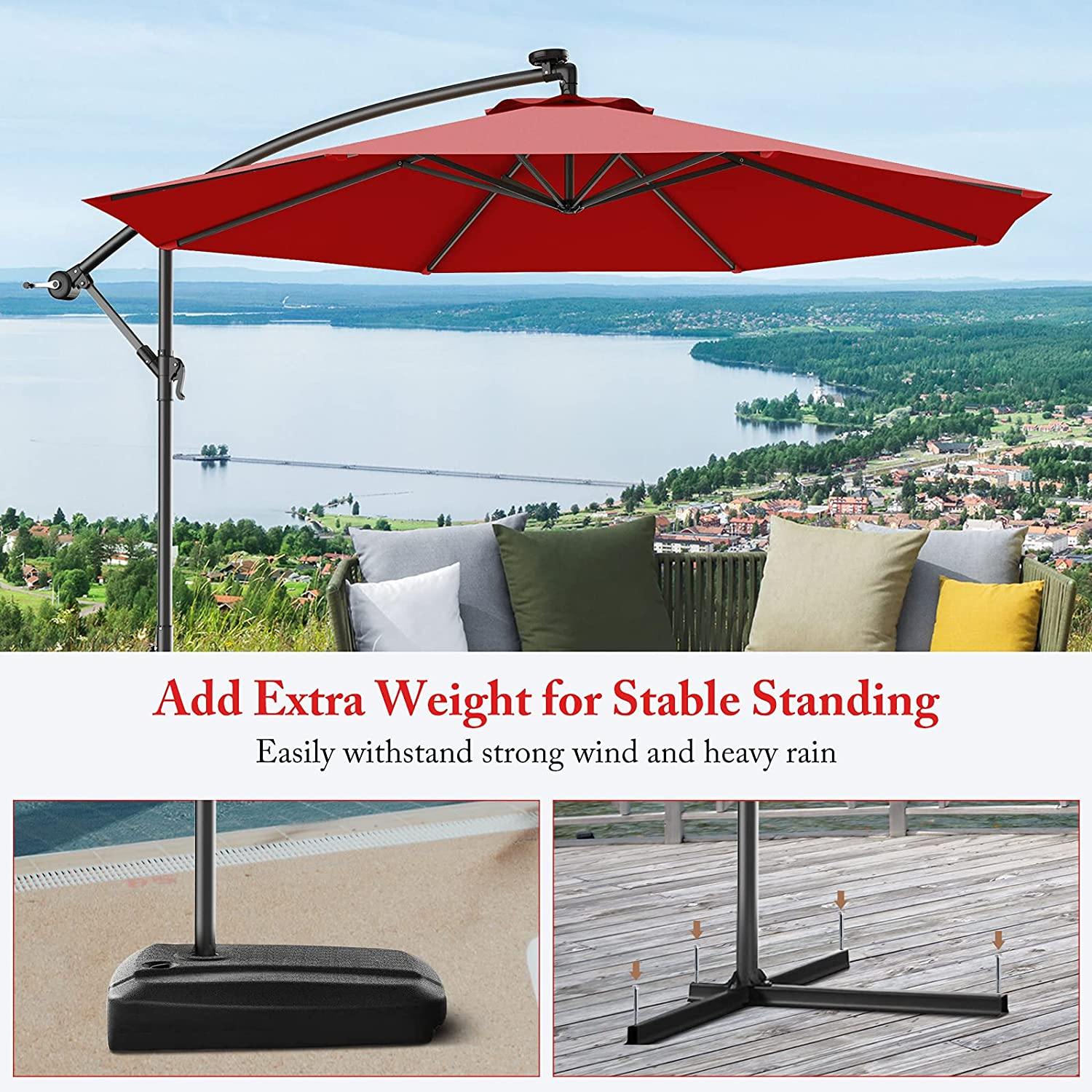 10ft Offset Patio Umbrella Cantilever Umbrella - Giantexus