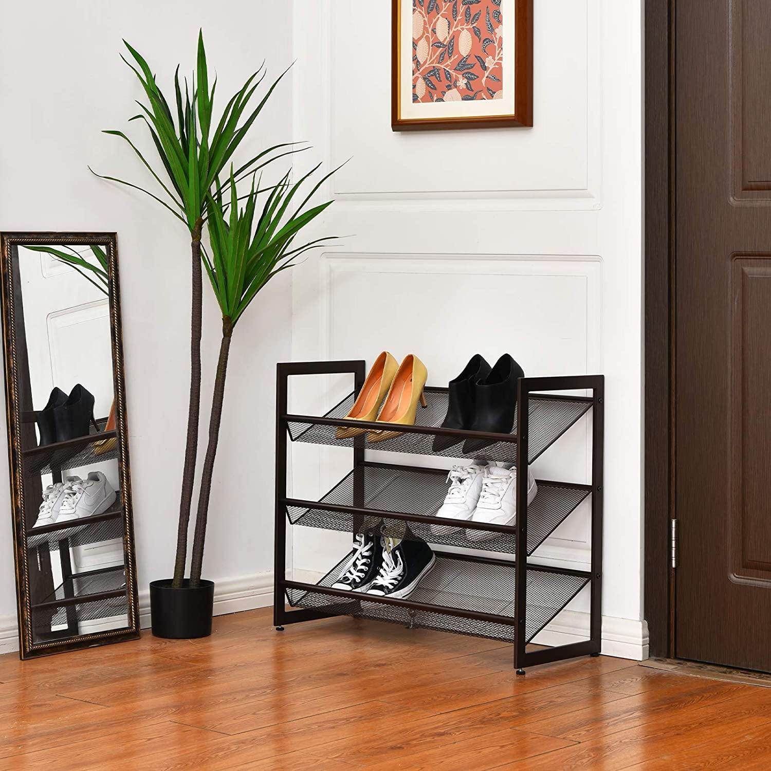 3-Tier Metal Shoe Rack, Shoe Storage Organizer - Giantexus