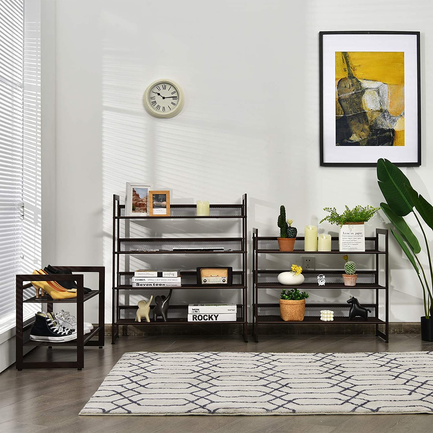 4-Tier Metal Shoe Rack, Shoe Storage Organizer - Giantexus