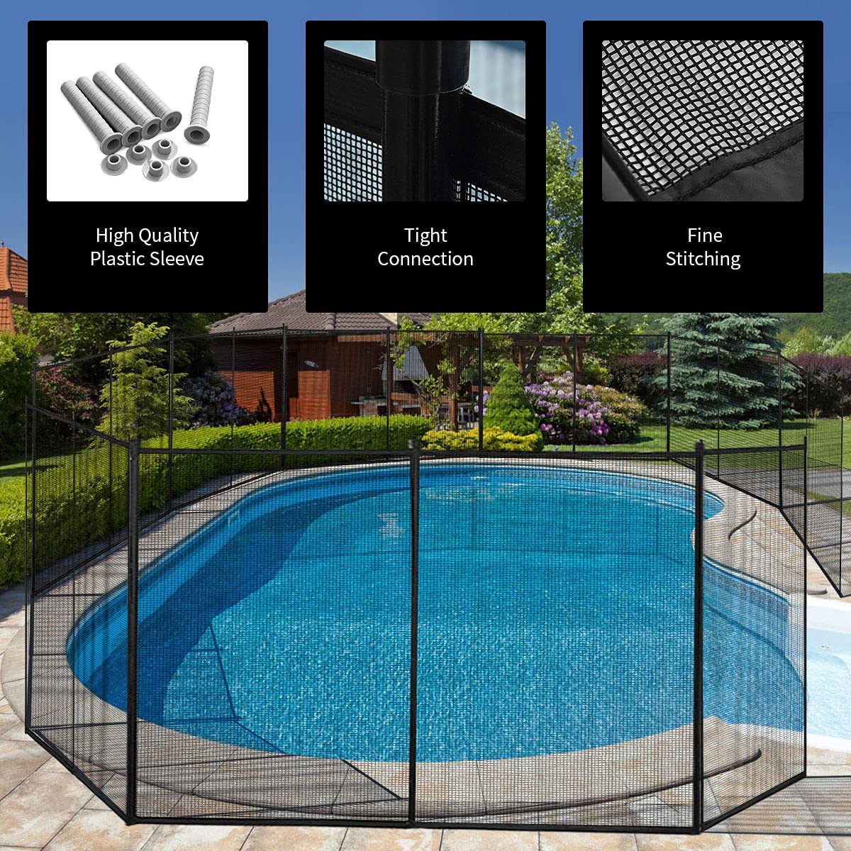 Pool Fence for In-Ground Easy DIY Installation Pool Barrier Safety Mesh