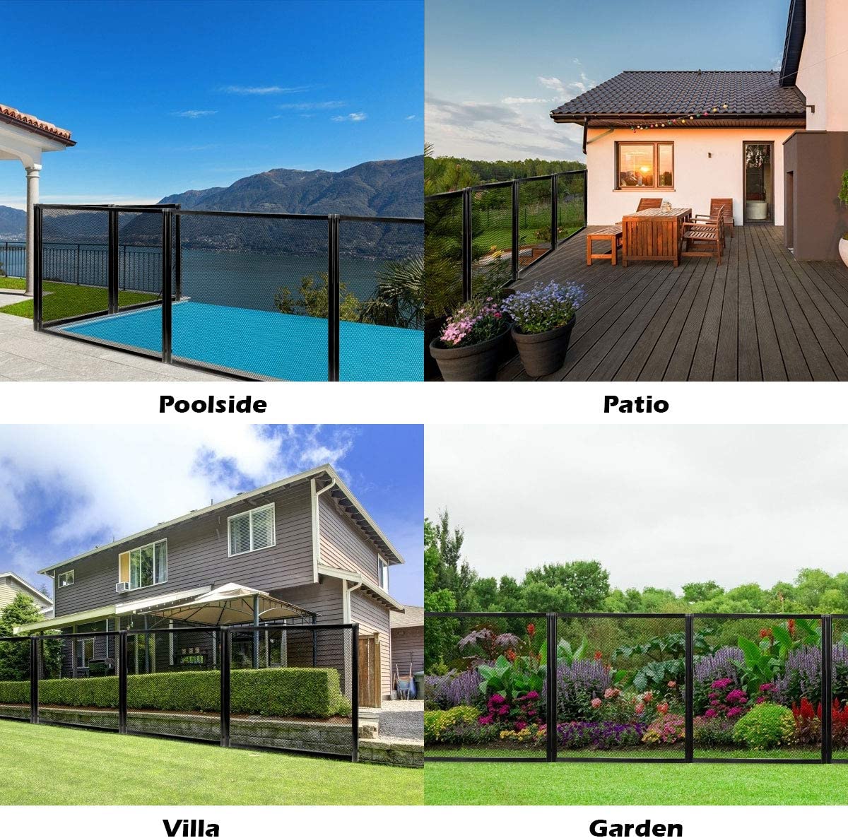 4Foot X12Foot Kit Safety Mesh Barrier W/ 2 Size Sleeves Removable Kids Garden Fence - Giantexus