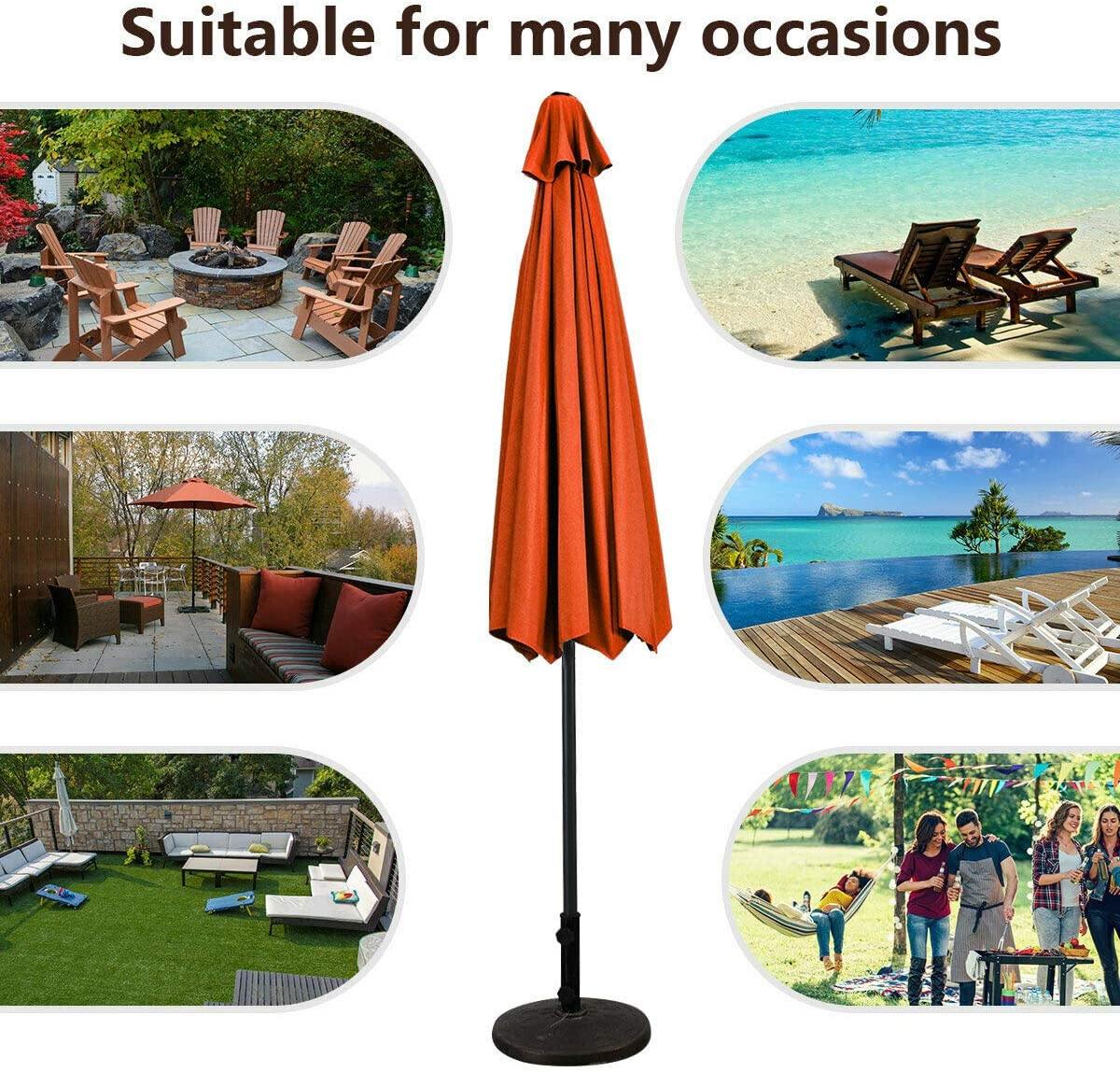 Giantex 9ft Patio Umbrella Outdoor, Market Table Umbrella w/ Push Button Tilt and Crank - Giantexus