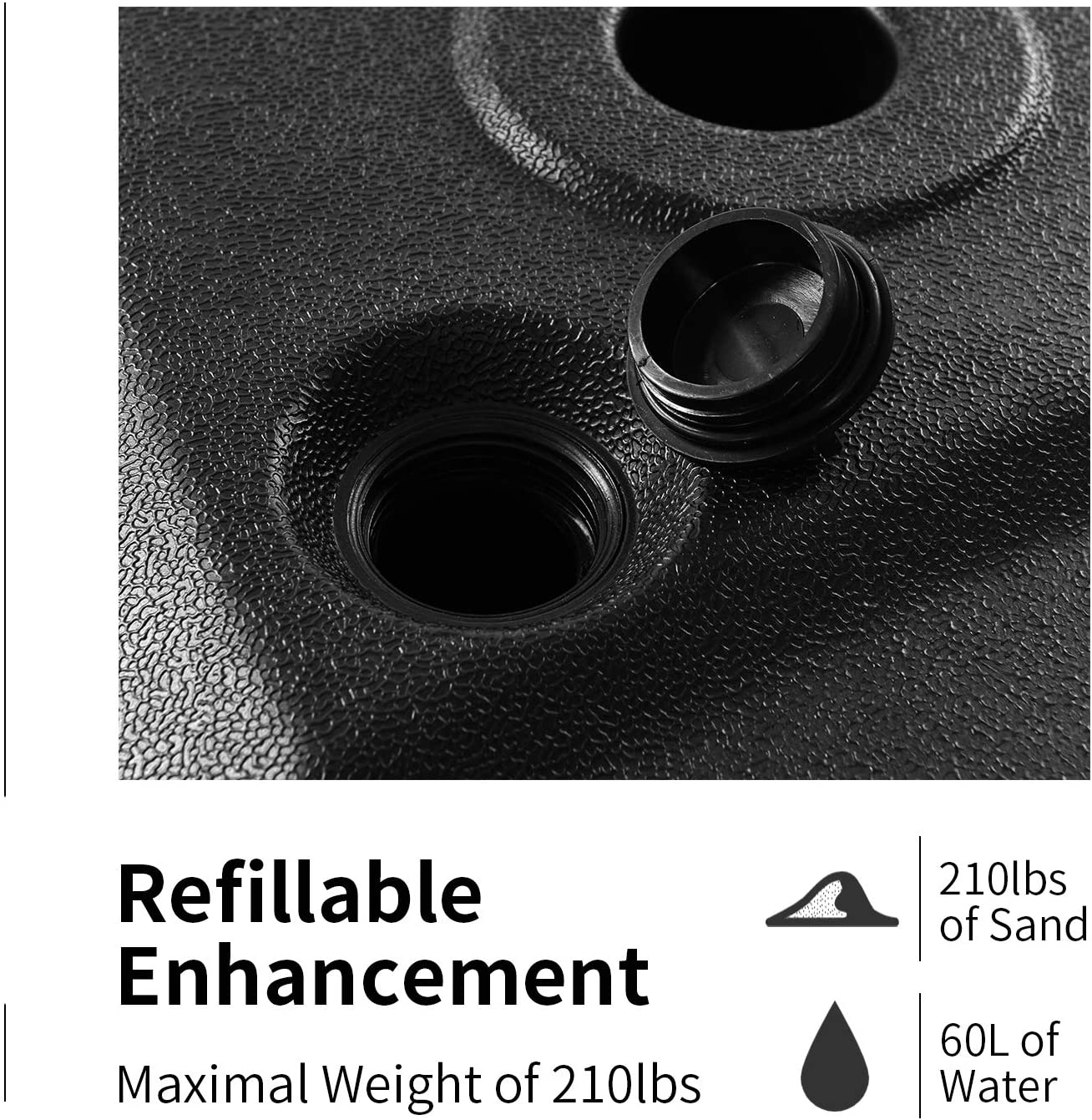 60L Universal Offset Umbrella Base Plastic Weighted Stand - Giantexus