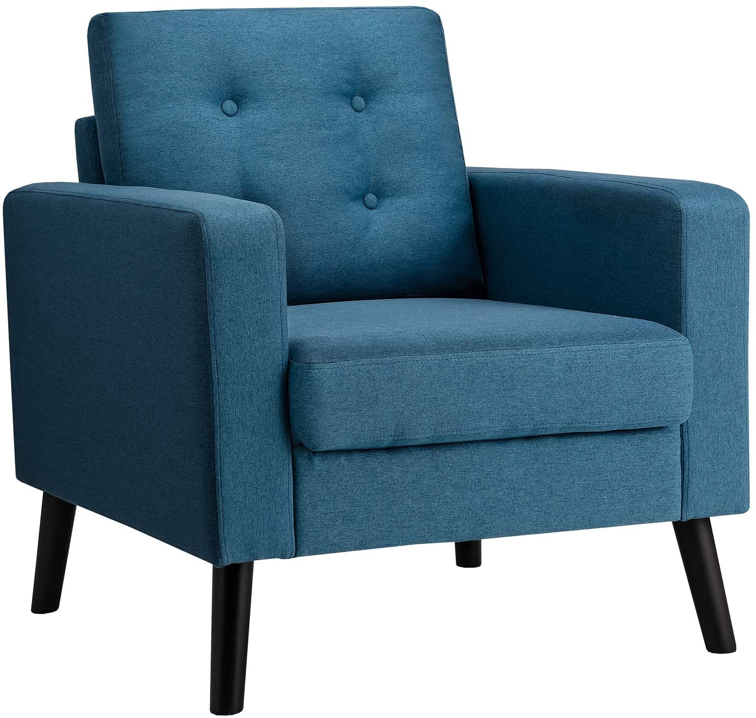 Giantex Modern Accent Chair, Mid-Century Upholstered Armchair Club Chair - Giantexus