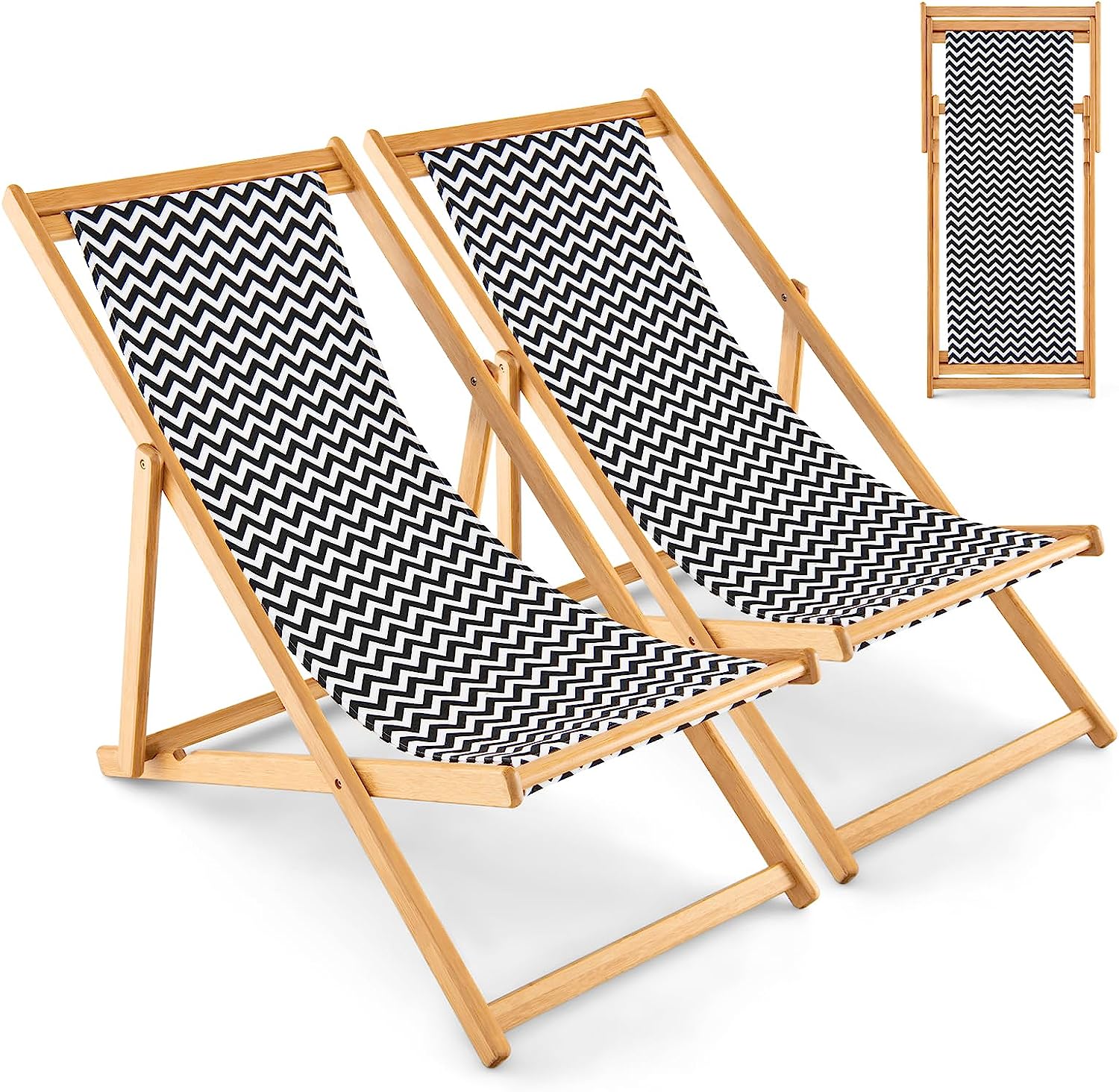 Giantex Patio Folding Camping Chair - Outdoor Sling Chair with 3 Adjustable Position