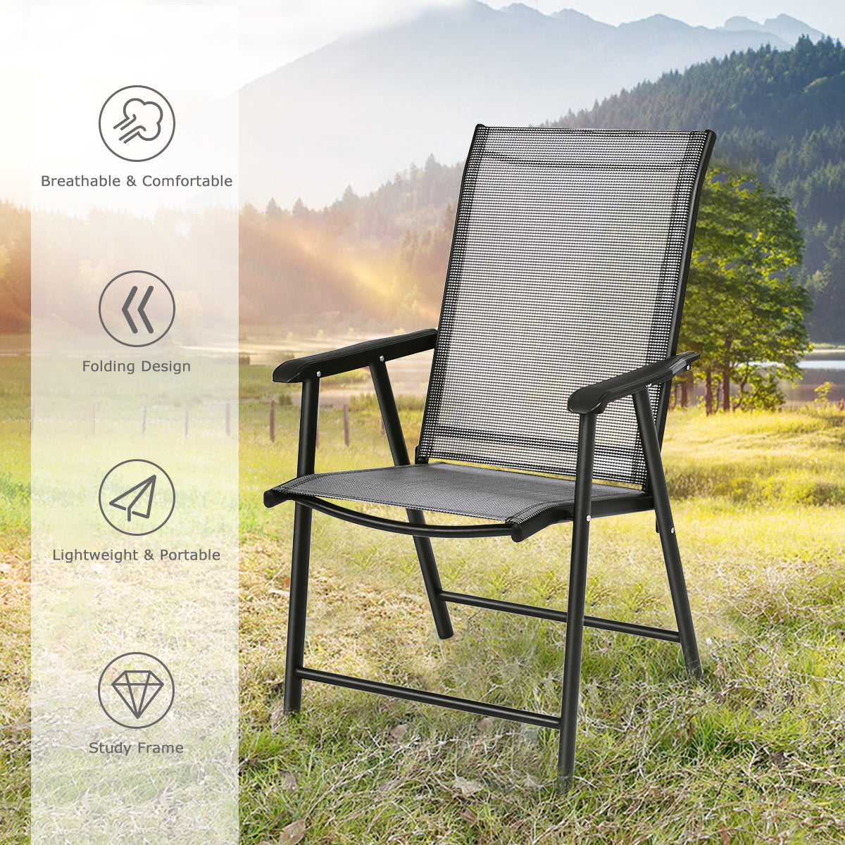 Giantex Patio Dining Chairs, Outdoor Chairs, Portable Folding Chairs