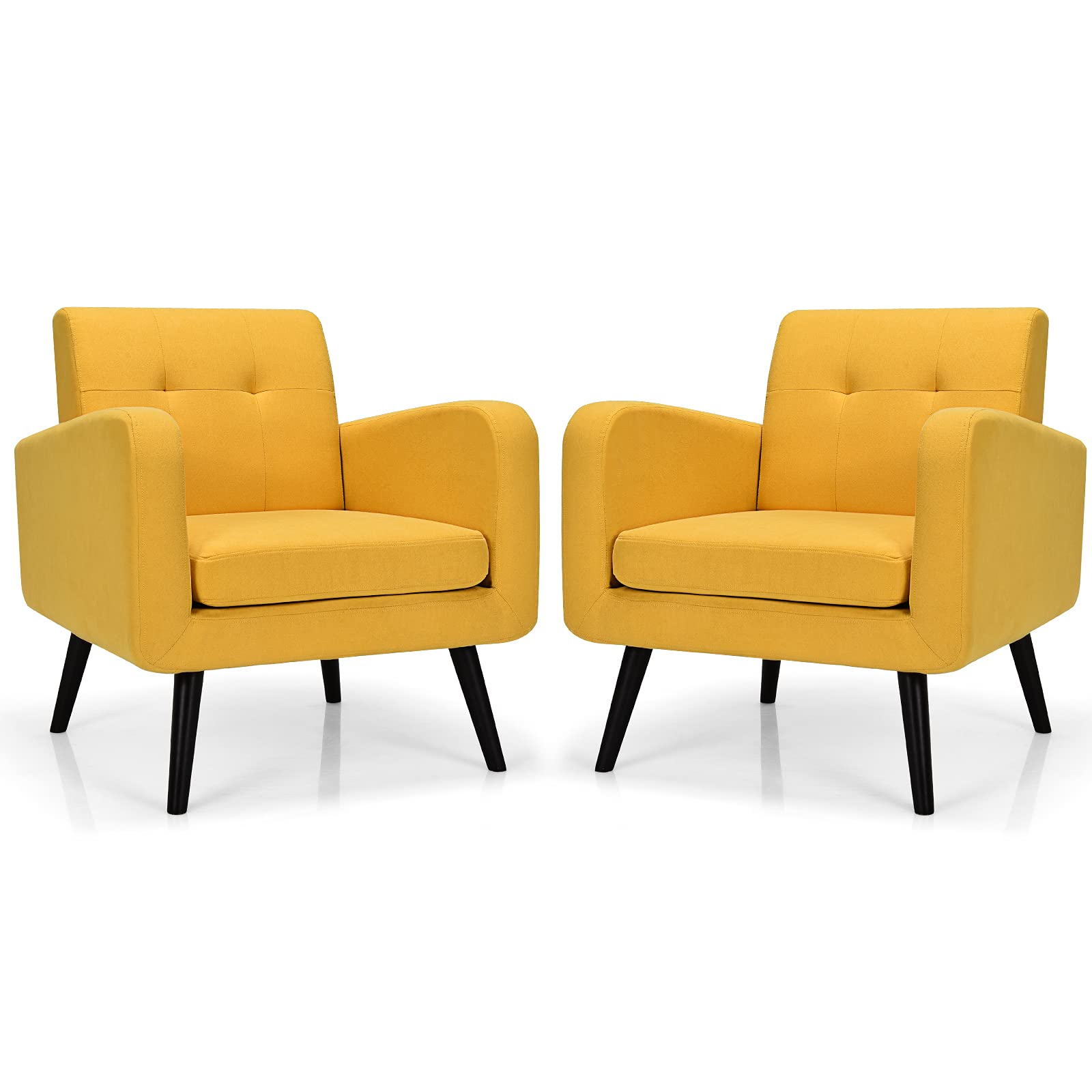 Set of 2 Modern Upholstered Accent Chairs - Giantex