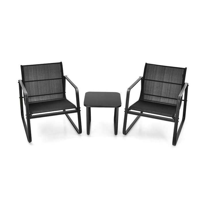 Giantex 3 Pieces Patio Furniture Set, Outdoor Bistro Set with Rustproof Steel Frame