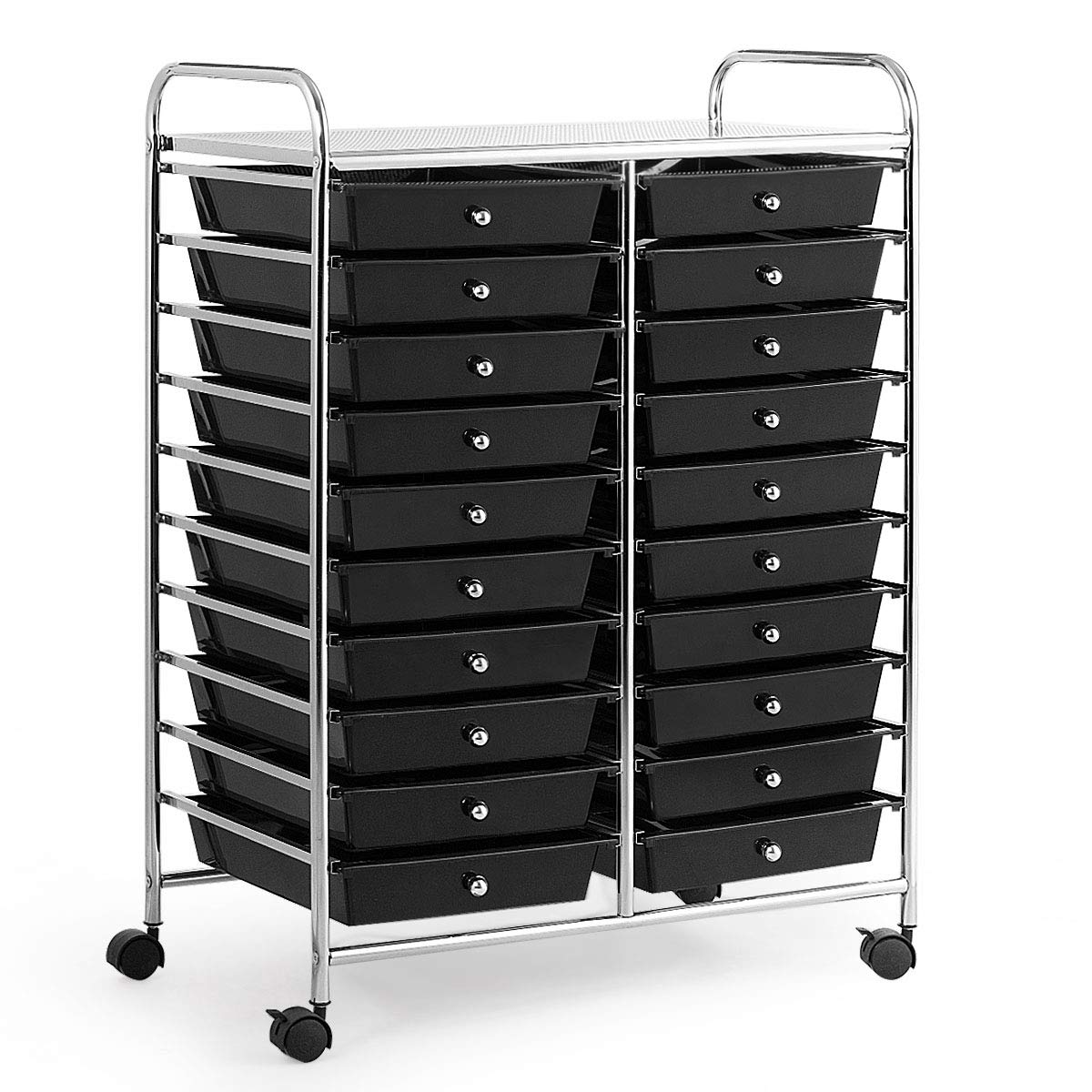 Giantex Storage Drawer Carts, 20-Drawer Organizer, Utility Cart on Wheels