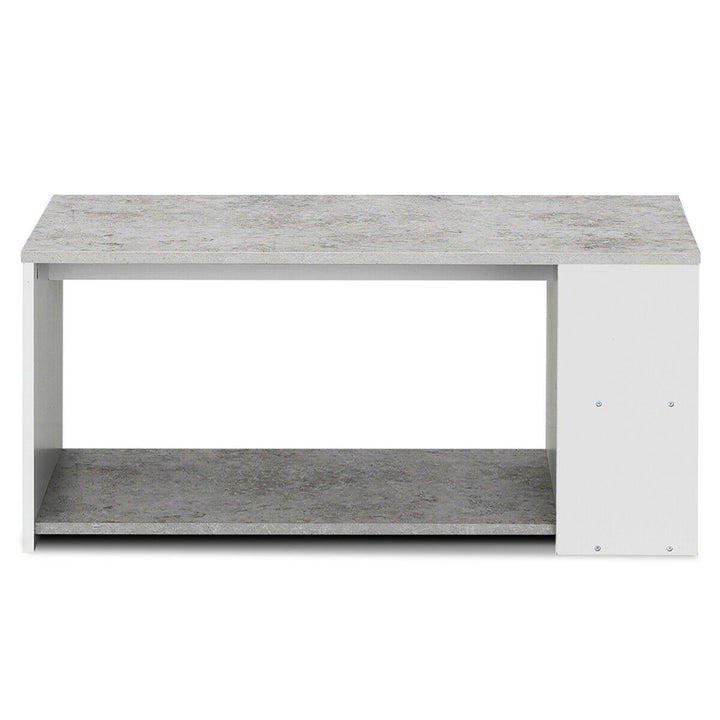 Coffee Table with Storage Shelves Stable Frame,Smooth Surface & Extra Storage Space