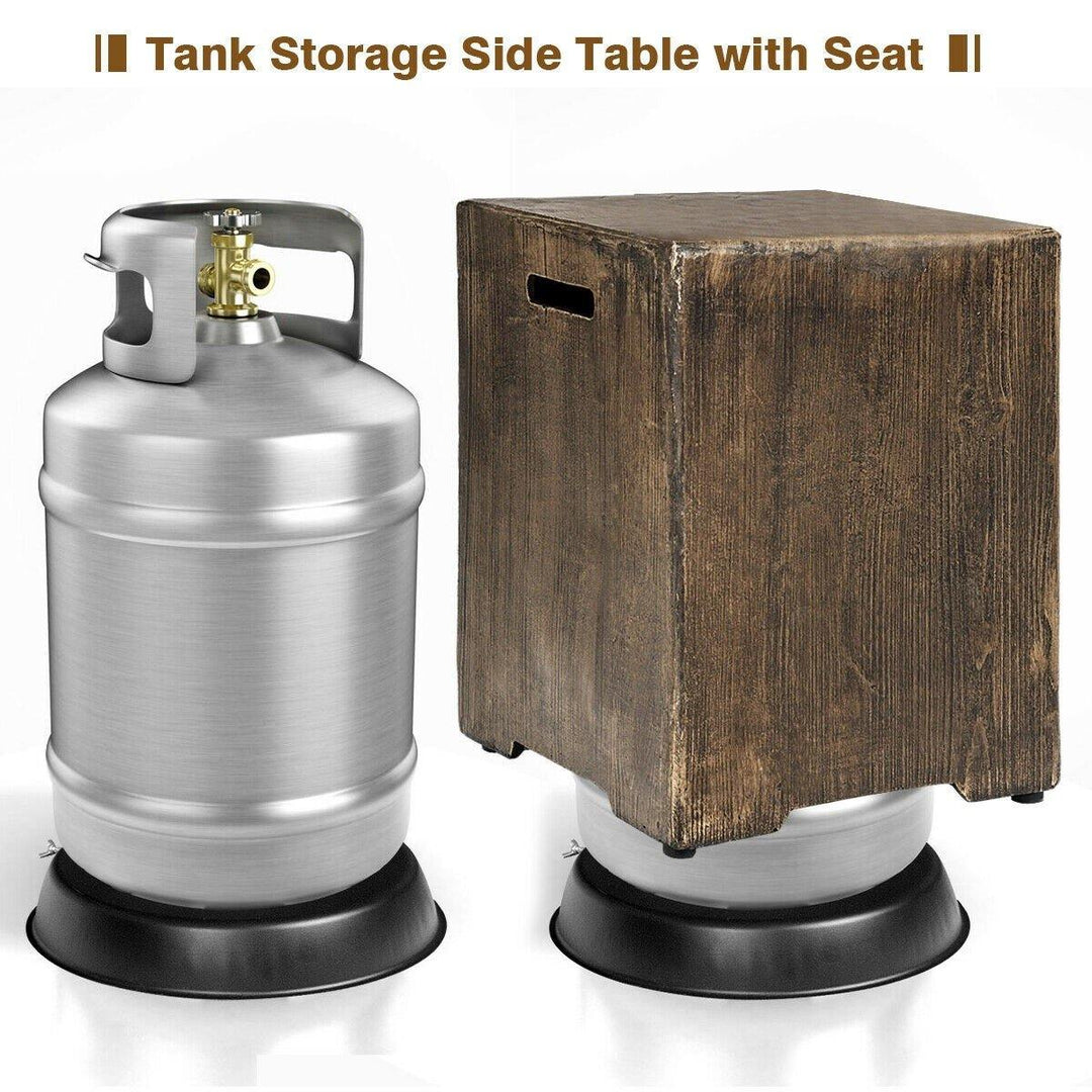 2-Piece Propane Fire Pit Table Set with 20 Gallon Tank Side Table - Giantexus