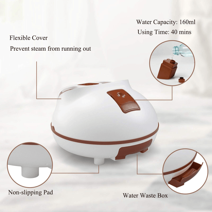 Giantex Steam Foot Spa Bath Massager w/3 Heat Levels, Pedicure Massage Rollers, Foot Spa Massager for Stress Relief (Brown/Gray) - Giantexus