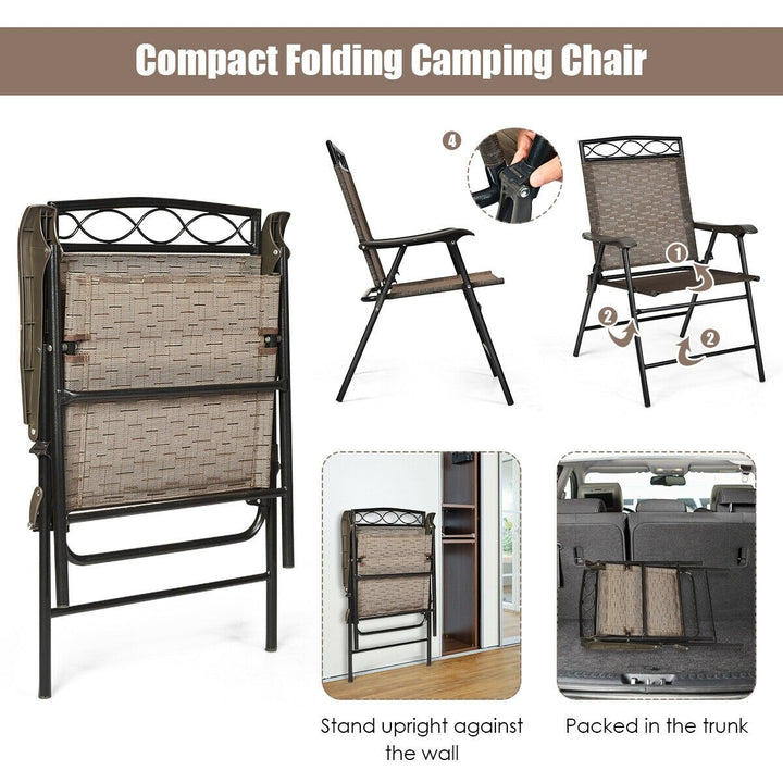 Set of 2 or 4 Patio Chairs, Outdoor Folding Lawn Chairs for Beach