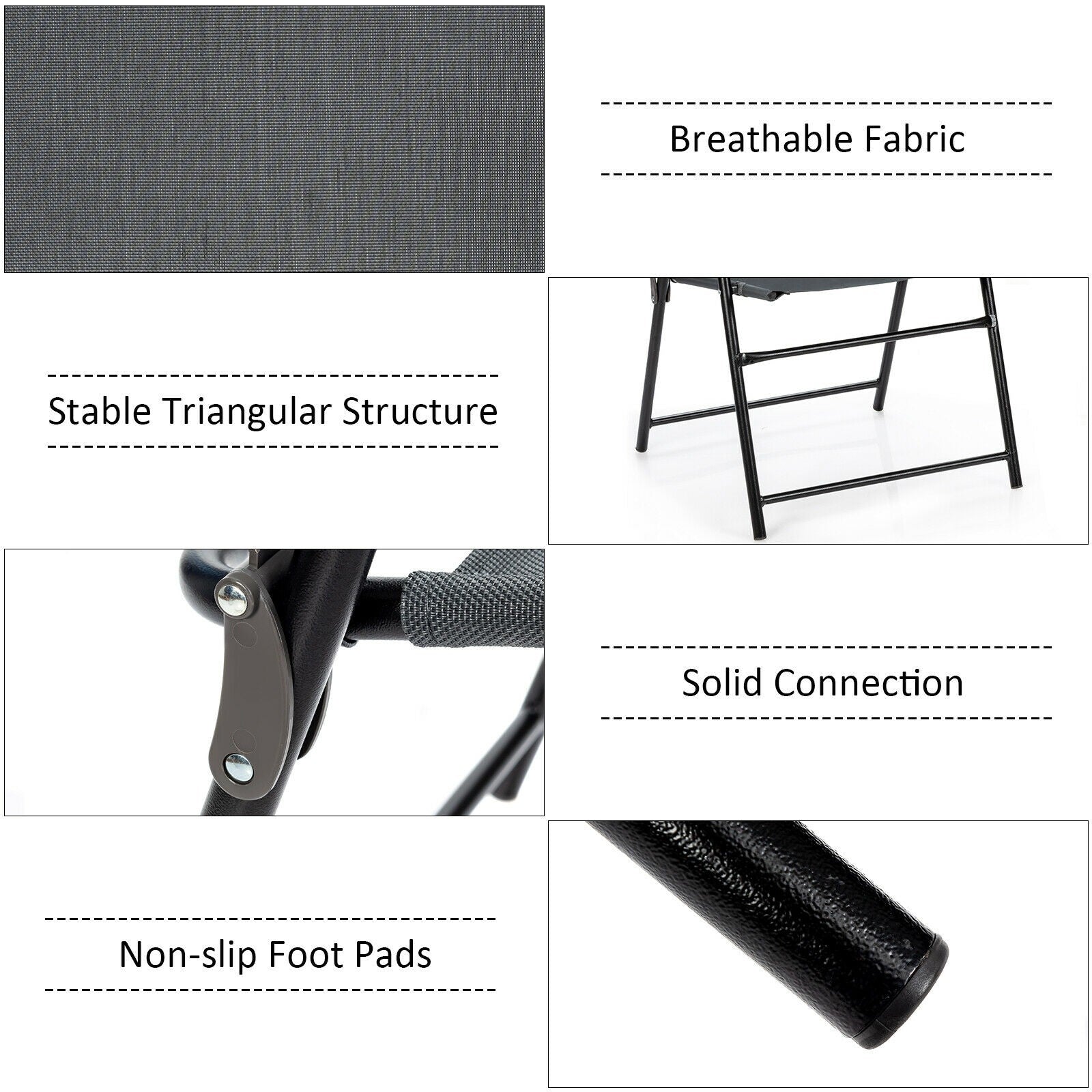 Set of 4 Folding Patio Chairs, Patio Dining Chairs