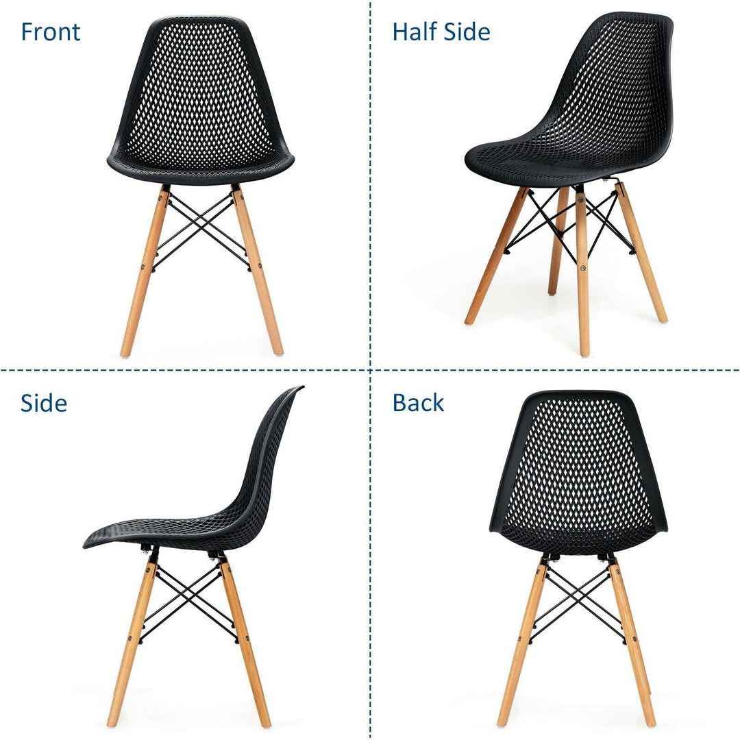 Giantex Set of 2 or 4 Modern Dining Chairs, Shell PP Lounge Side Chairs w/ Mesh Design - Giantexus