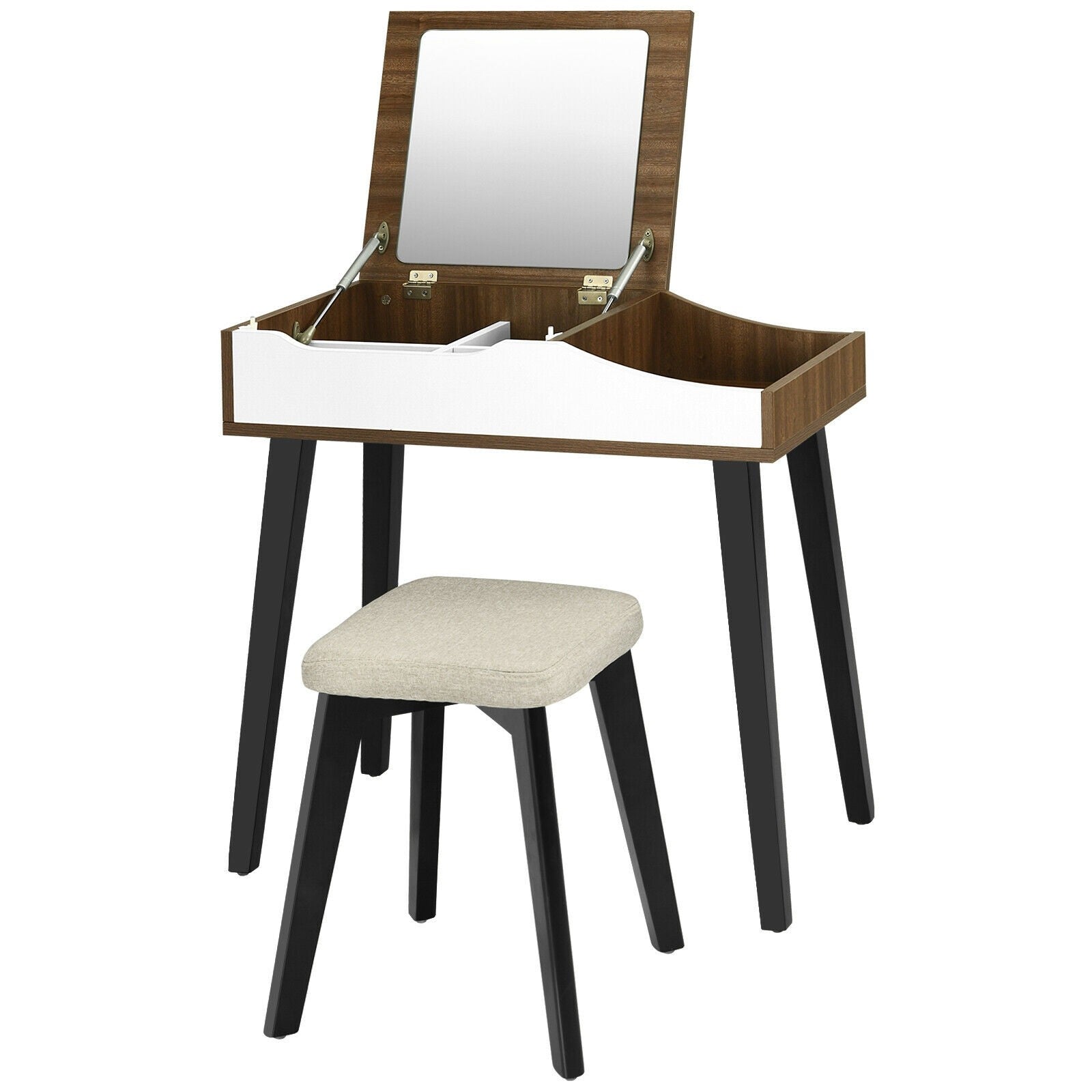 CHARMAID Vanity Set with Flip Top Mirror - Giantexus