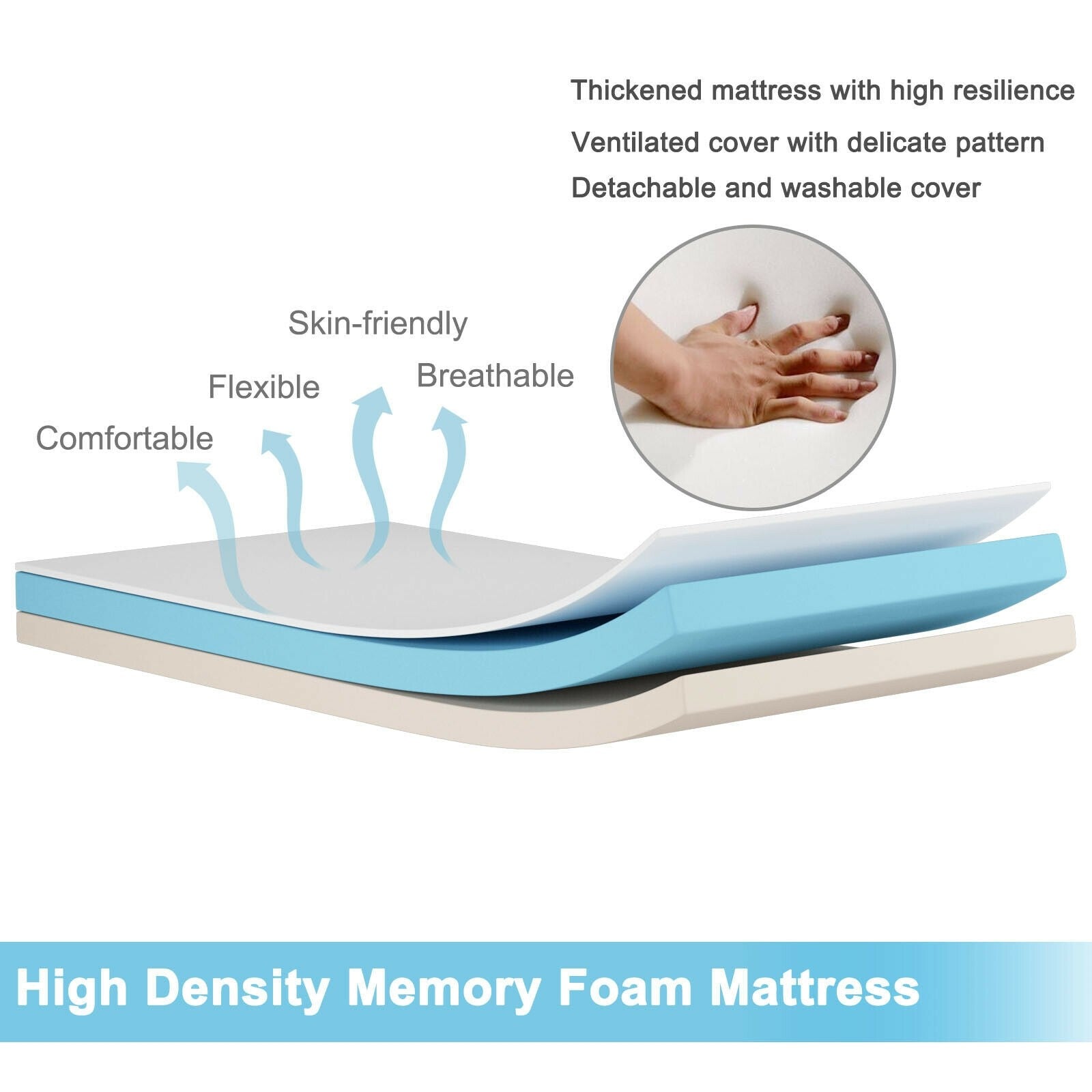 Folding Bed with Mattress Rollaway Guest Bed
