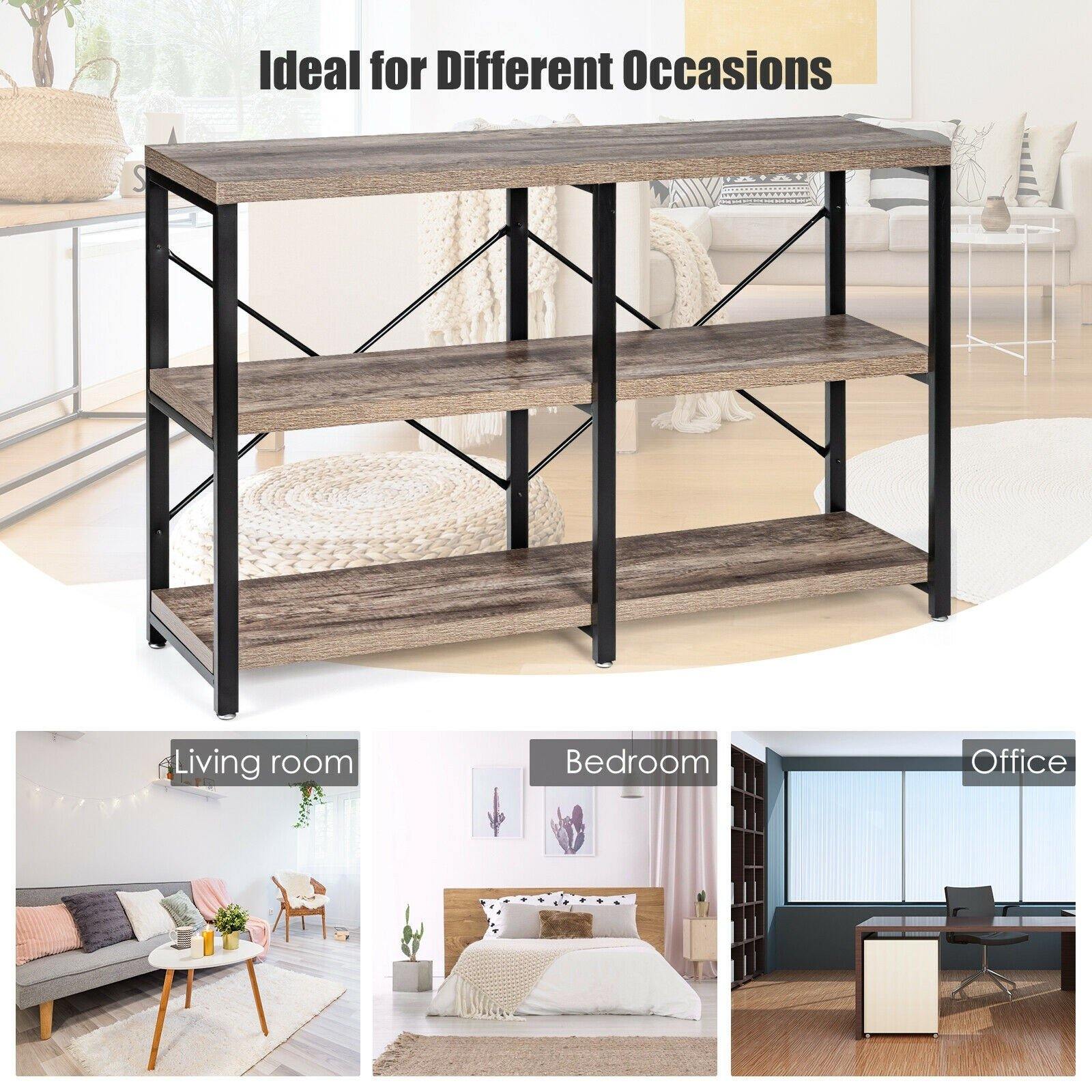 3-Tier Console Table Sofa Side Table, Entryway Foyer Table - Giantexus