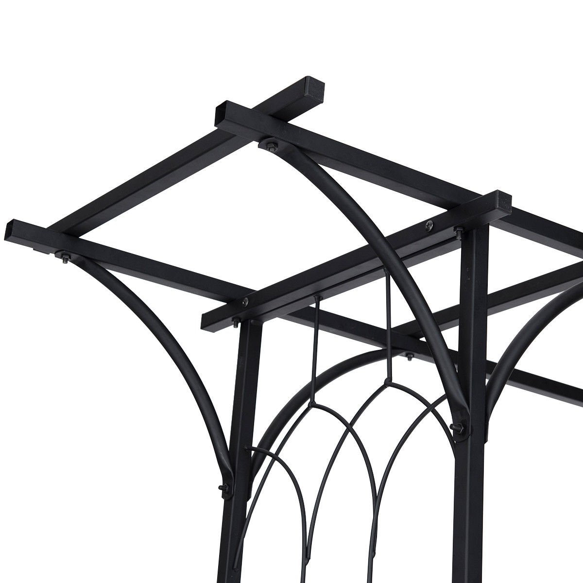 Giantex Metal Garden Arch, Wedding Arbor for Ceremony, Pergola Arbor Garden Trellis for Various Climbing Plant