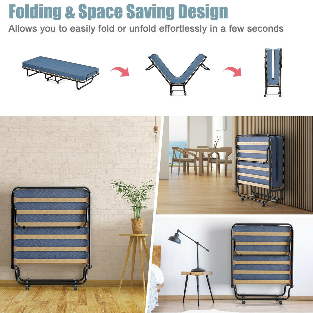 Rollaway Guest Bed W/Foam Mattress