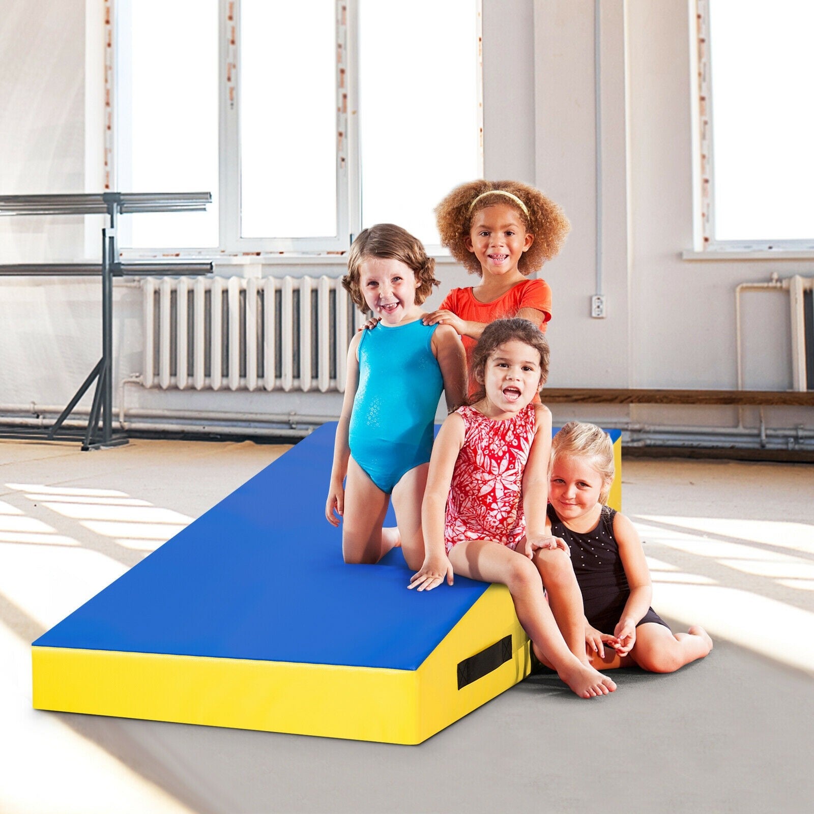 Incline Gymnastics Mat, w/Carrying Handles 37.5" X 23" X 14"