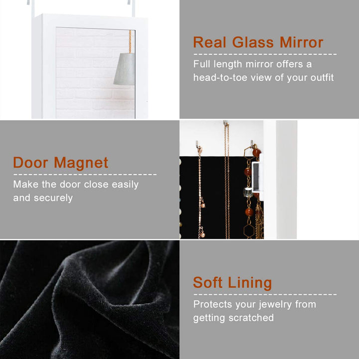 Wall Door Mounted Jewelry Armoire Cabinet with Full-length Mirror - Giantex