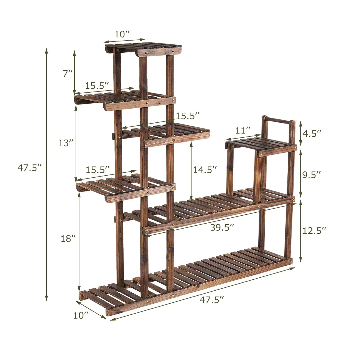 Giantex Flower Rack Wood Plant Stand Wood Shelves Bonsai Display Shelf, 7 Tiers