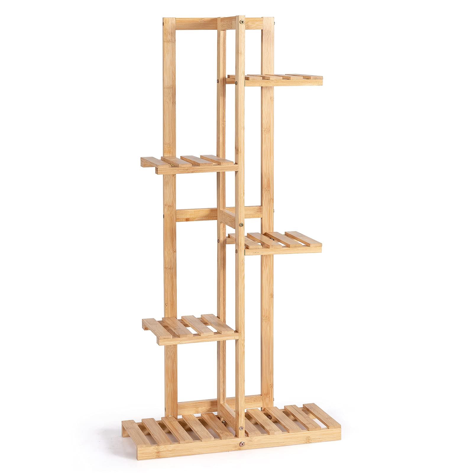 Giantex 5 Tier 6 Potted Plant Stand, Bamboo Plant Shelf for Multiple Flower Pots Holder