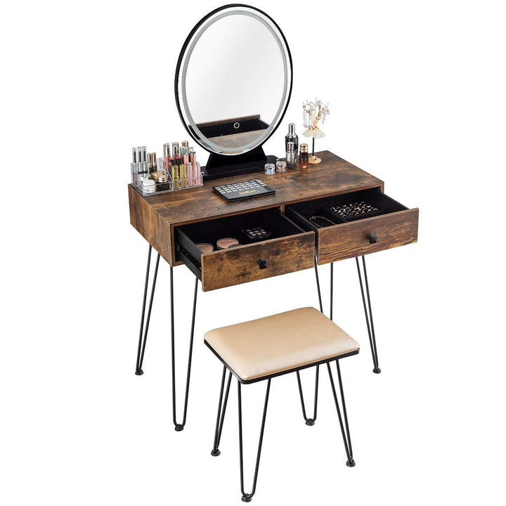 CHARMAID | Vanity Set with Lighted Mirror - Giantexus