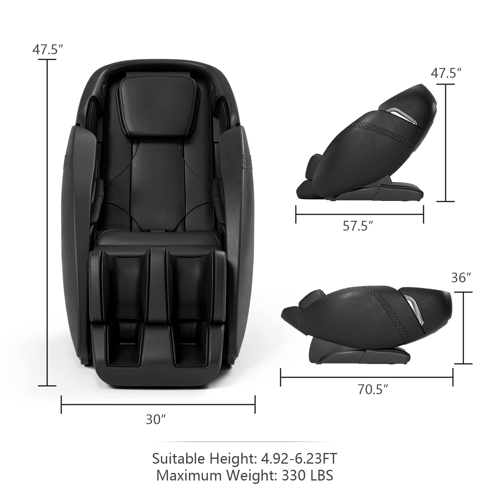Giantex SL Track Massage Recliner Zero Gravity W/Negative Ion Generator
