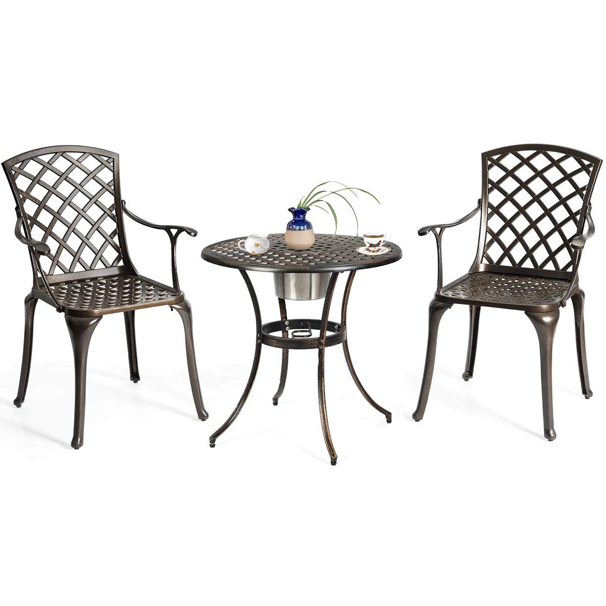 Giantex Aluminum Arm Dining Chairs Set of 2