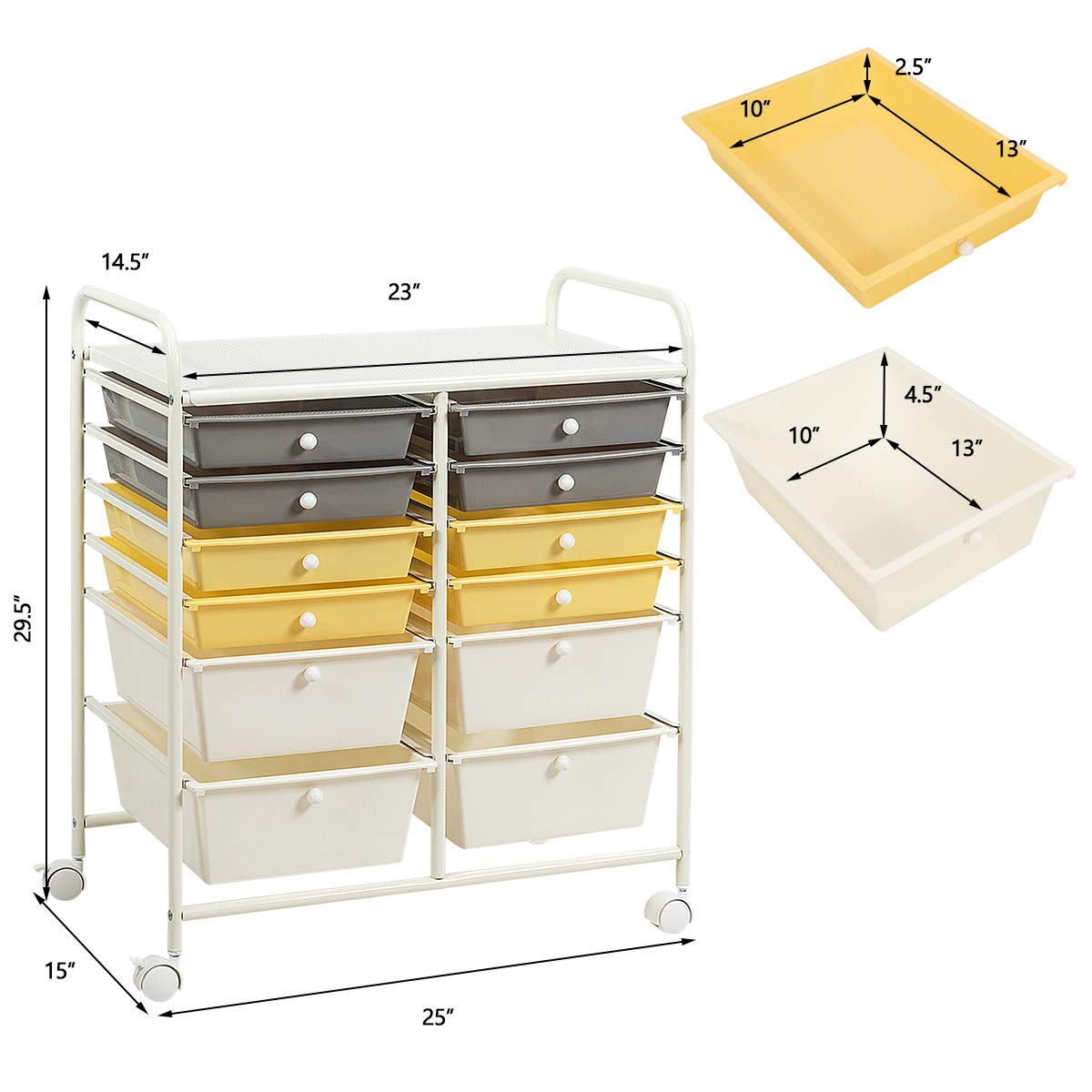 Giantex 12 Drawer Rolling Storage Cart