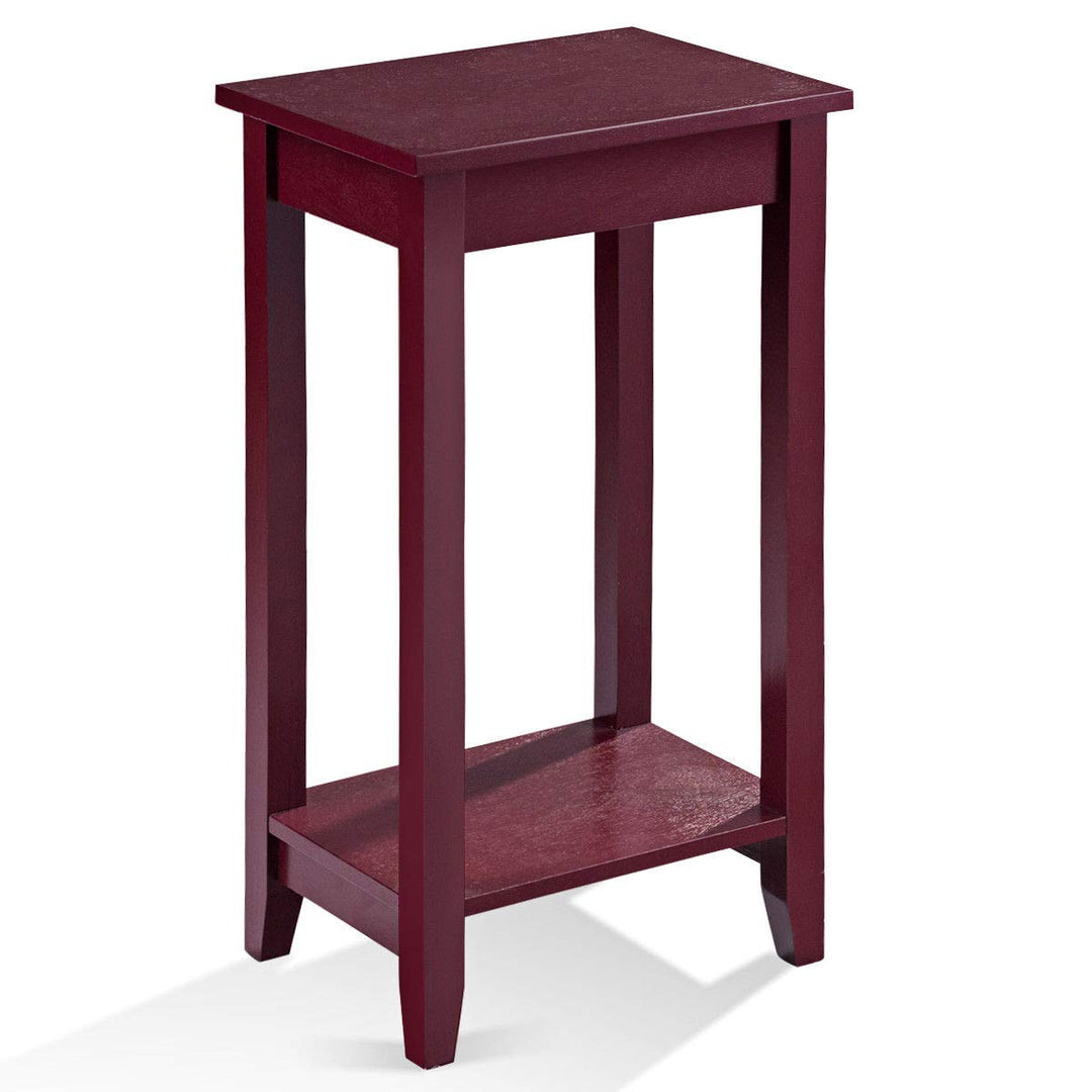 Giantex Narrow Telephone Table with Shelf and Legs for Small Spaces, Espresso