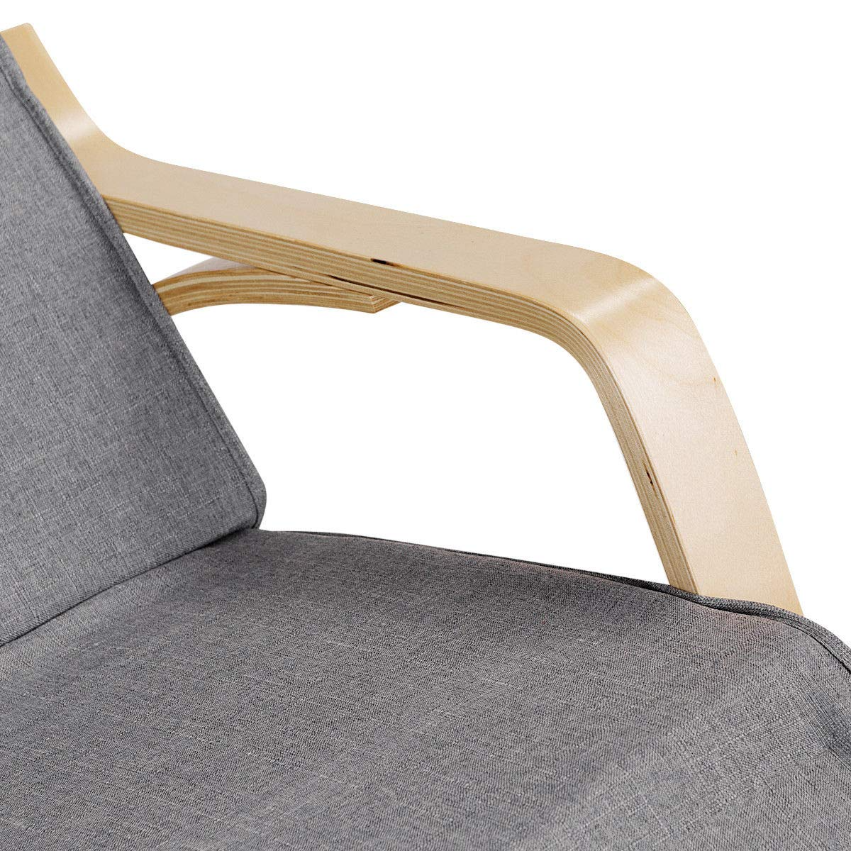 Giantex Lounge Chair Relax Chair with Cotton Fabric Cushion, Gray