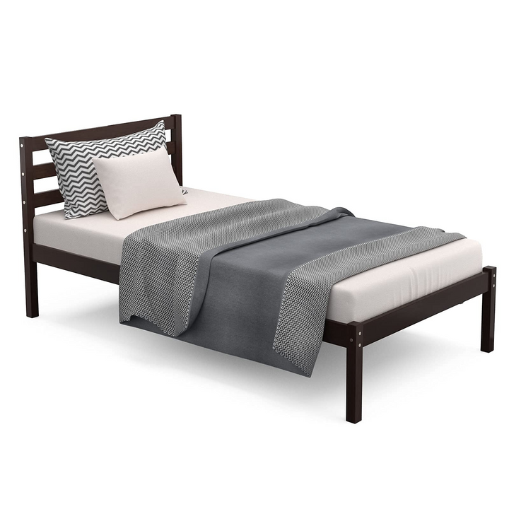 Giantex Wood Slat Support, No Spring Needed, Bed Mattress Foundation, Espresso (Twin)