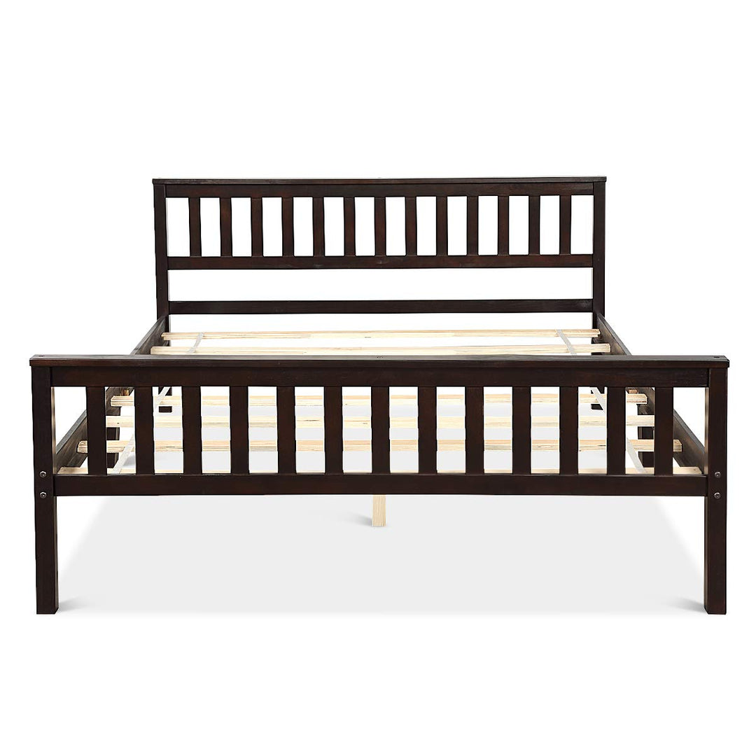 Giantex Wood Slats Great Support with Six Legs, No Box Spring Needed, Antique Espresso (Queen)