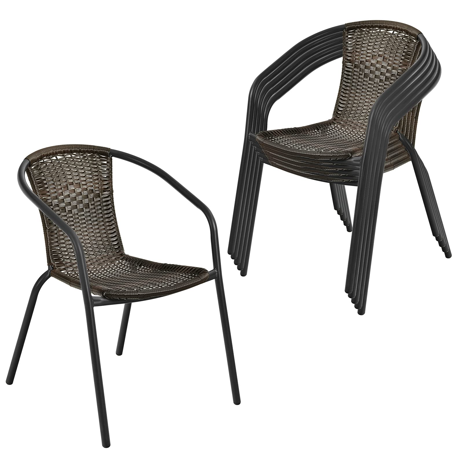 Giantex Set of 4 Outdoor Chairs Rattan Dining Chair