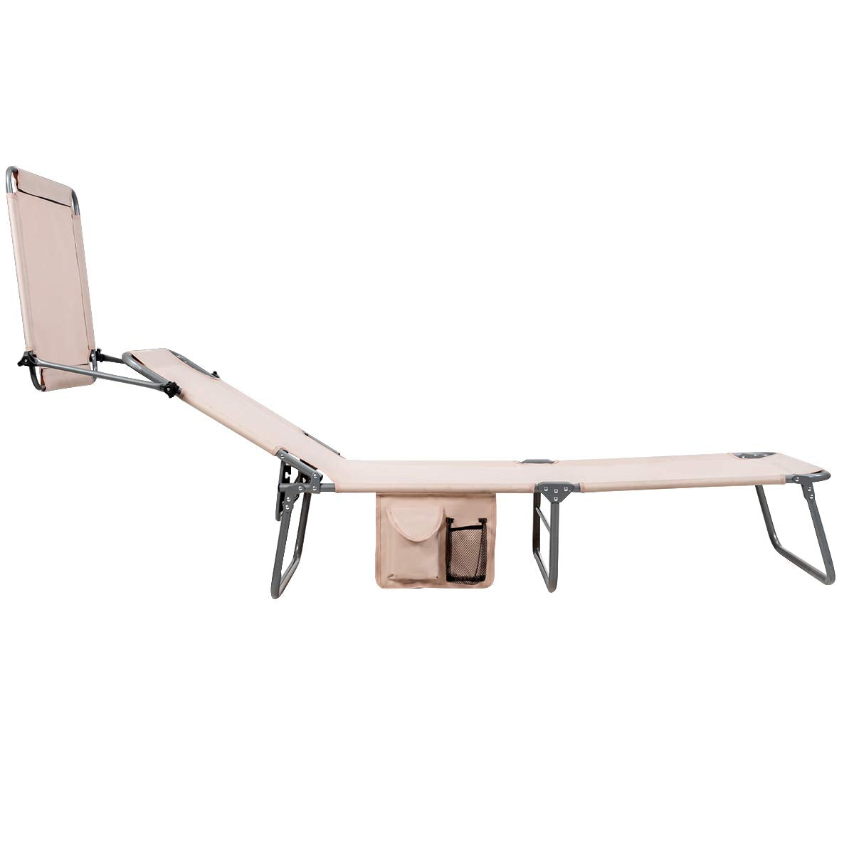 Giantex Lounge Chaise Chair Position and Shade Adjustable W/Canopy and Storage Pocket