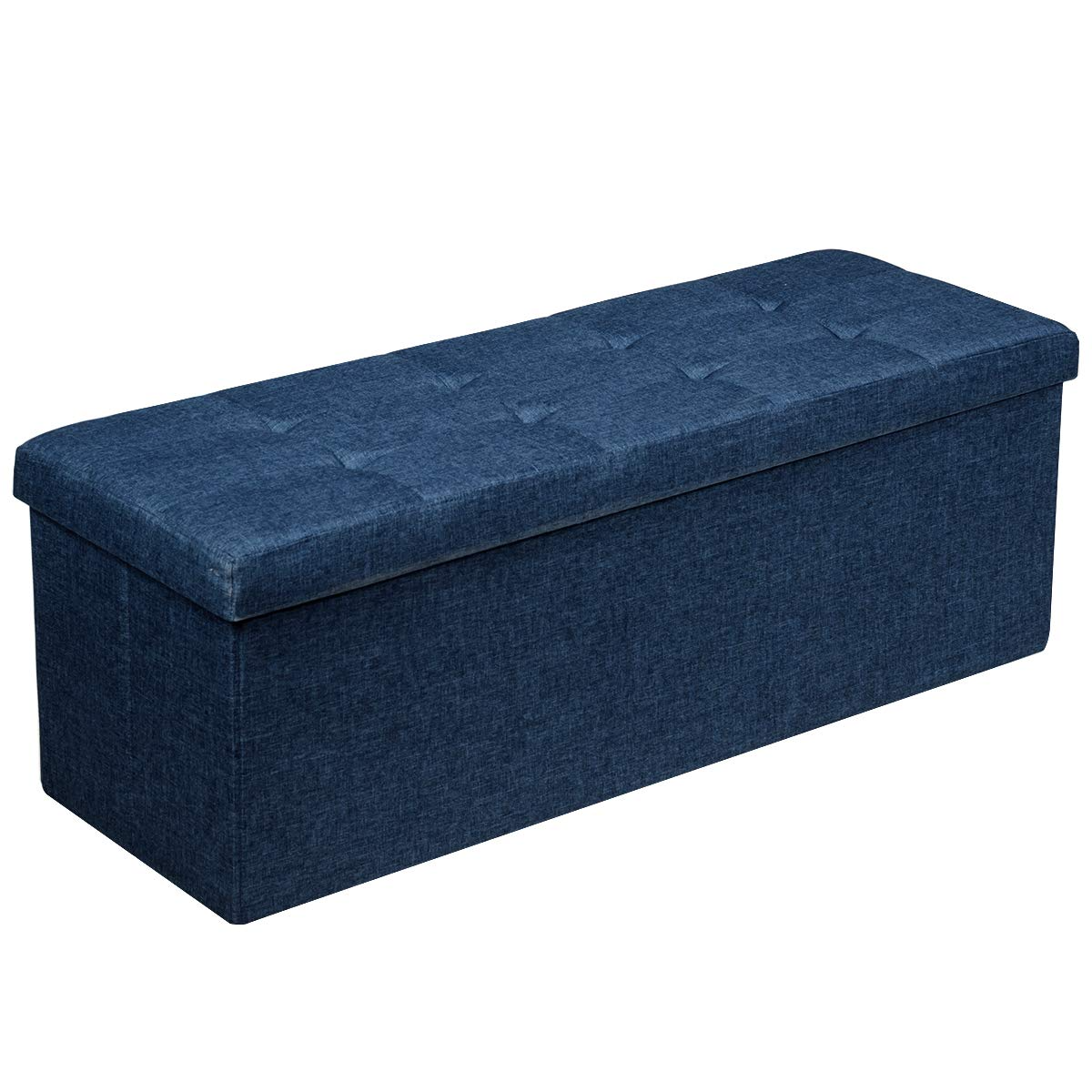 Storage Ottoman Bench, Folding Foot Rest 43.5'' with Divider