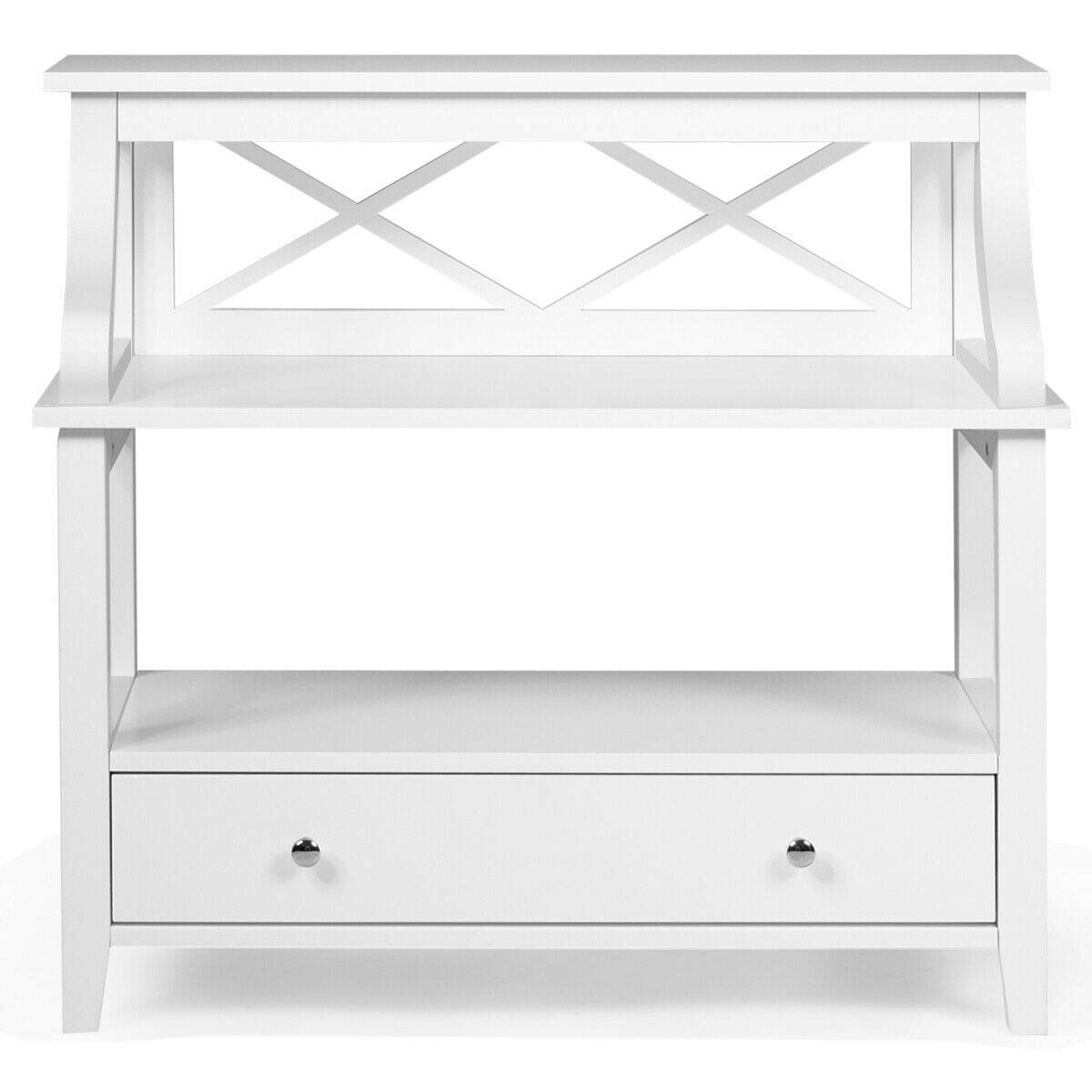 3 Tier Console Table with a Large Drawer