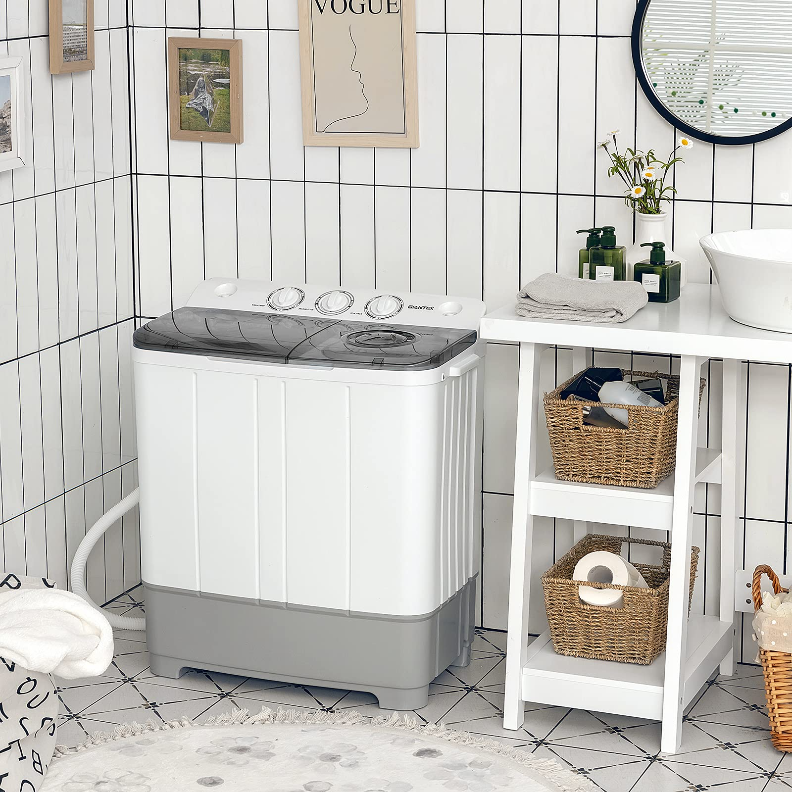 Dorm Apartment Semi-Automatic Twin Tub Mini Washer